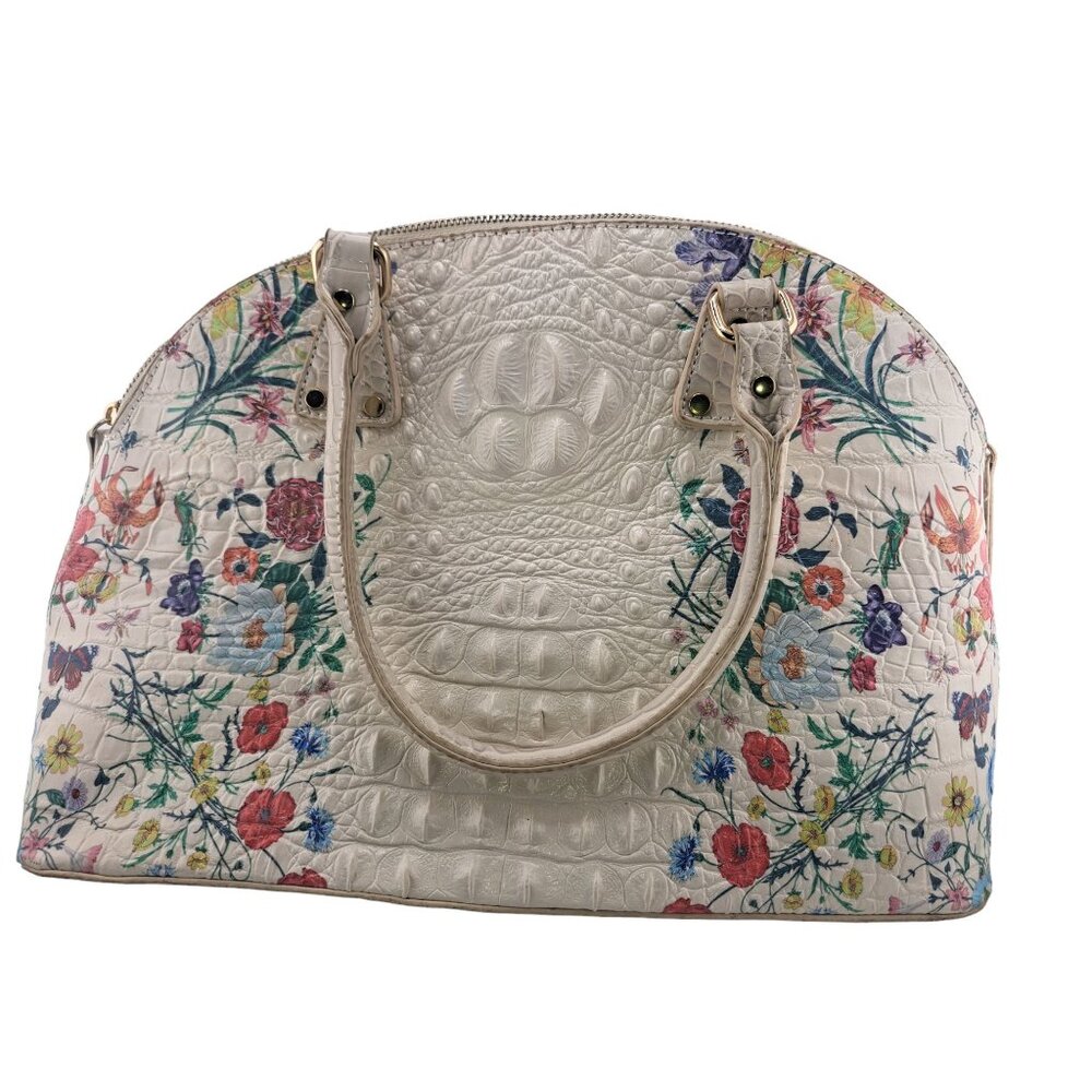 I M Love Shoulder Bag. Beige/Multicolor Gold Hardware. Removable Strap Large